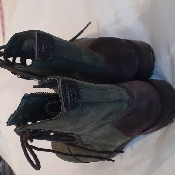 UGG Kilmer II Slate Suede Shearling Chunky Moto Combat Boots Woman's Siz… - Picture 6 of 12